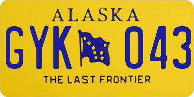 AK license plate GYK043