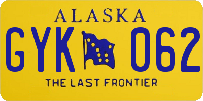 AK license plate GYK062