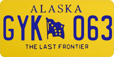 AK license plate GYK063