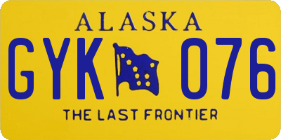 AK license plate GYK076