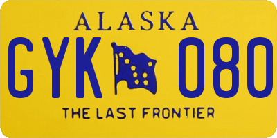 AK license plate GYK080