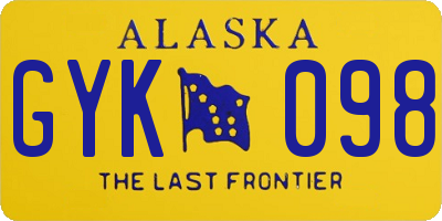 AK license plate GYK098