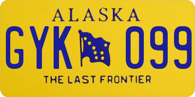 AK license plate GYK099
