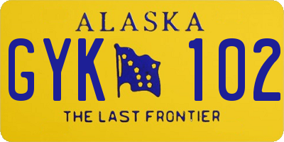 AK license plate GYK102