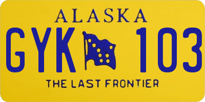 AK license plate GYK103