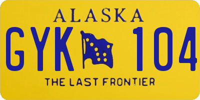 AK license plate GYK104