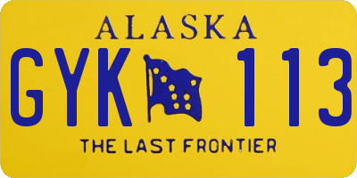 AK license plate GYK113