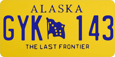 AK license plate GYK143