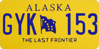 AK license plate GYK153