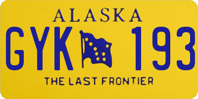 AK license plate GYK193