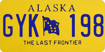 AK license plate GYK198