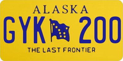AK license plate GYK200