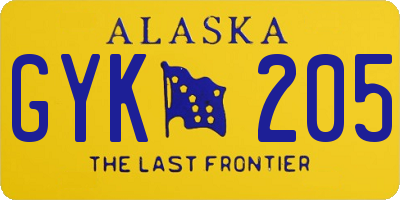 AK license plate GYK205