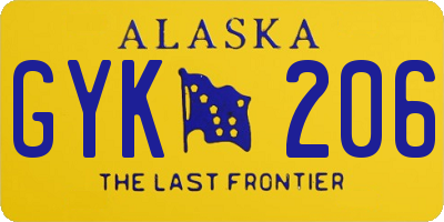 AK license plate GYK206