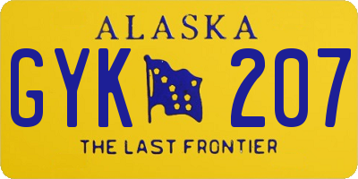 AK license plate GYK207