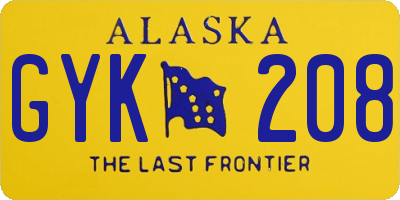 AK license plate GYK208