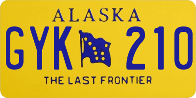 AK license plate GYK210