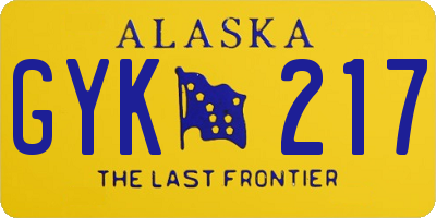 AK license plate GYK217