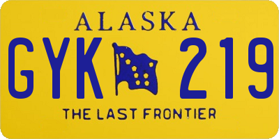 AK license plate GYK219