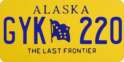 AK license plate GYK220