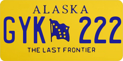 AK license plate GYK222