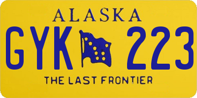 AK license plate GYK223