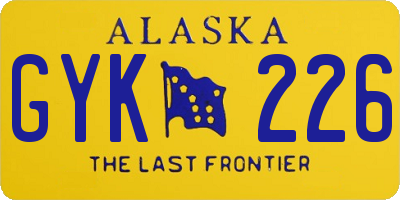 AK license plate GYK226
