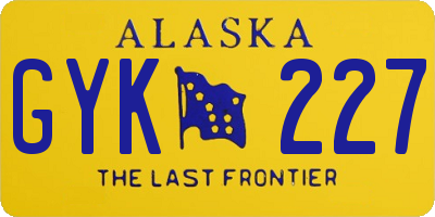 AK license plate GYK227