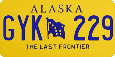 AK license plate GYK229