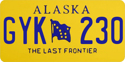 AK license plate GYK230