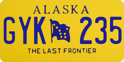 AK license plate GYK235