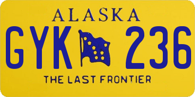 AK license plate GYK236