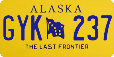 AK license plate GYK237
