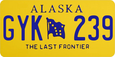 AK license plate GYK239