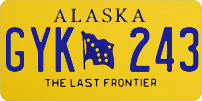 AK license plate GYK243