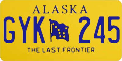 AK license plate GYK245