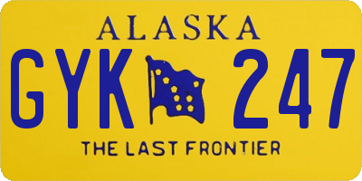 AK license plate GYK247