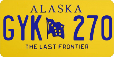 AK license plate GYK270