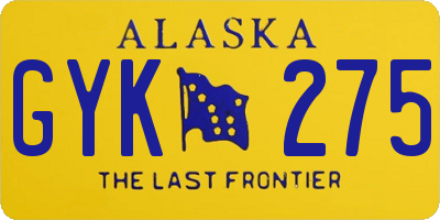 AK license plate GYK275