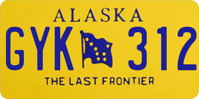 AK license plate GYK312