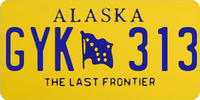 AK license plate GYK313