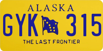 AK license plate GYK315
