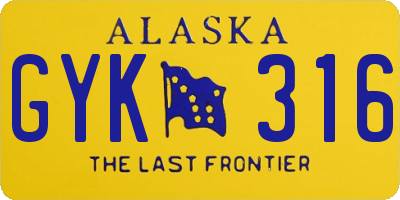 AK license plate GYK316