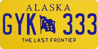 AK license plate GYK333