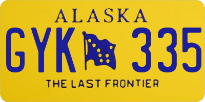 AK license plate GYK335