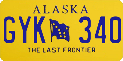 AK license plate GYK340