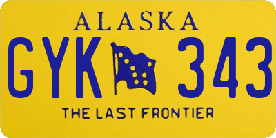 AK license plate GYK343