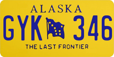 AK license plate GYK346