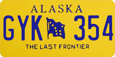 AK license plate GYK354