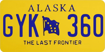 AK license plate GYK360
